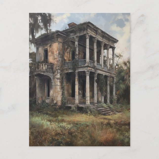An Old Abandoned Rural Mansion Postcard (Front)