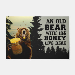 An Old Bear And His Honey Bear Love Here Doormat