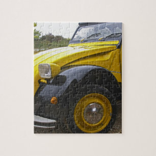 An old black and yellow Citroen 2CV 2 CV, Jigsaw Puzzle