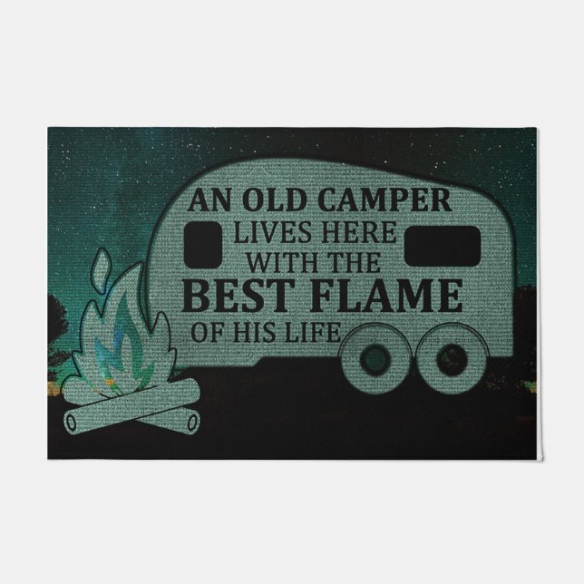 An Old Camper And The Best Flame Of His Life Mat (Front)