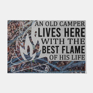 An Old Camper Lives Here With The Best Flame  Doormat