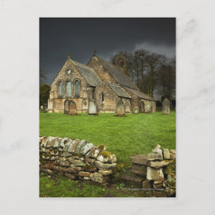 An Old Church Under A Dark Sky Postcard