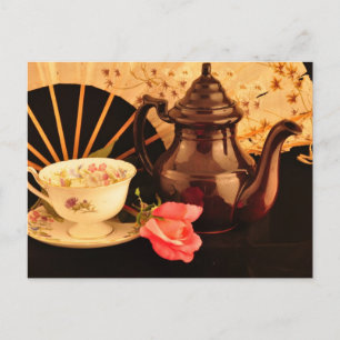 An Old-Fashioned Tea Time Post Card