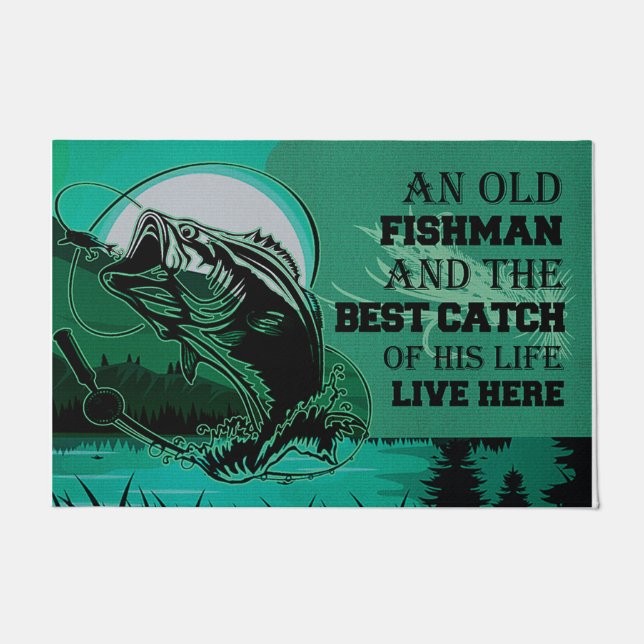 An Old Fisherman And The Best Catch Of His Life Doormat (Front)