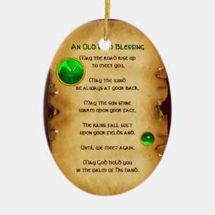 An Old Irish Blessing Parchment Ceramic Tree Decoration
