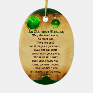 An Old Irish Blessing Parchment Ceramic Tree Decoration