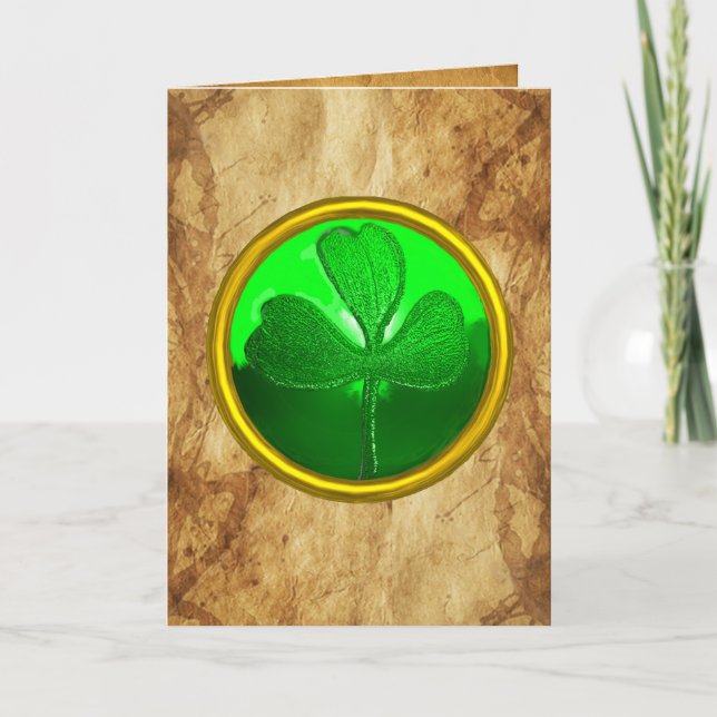 An Old Irish Blessing Parchment For Luck Holiday Card (Front)