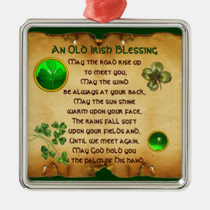An Old Irish Blessing Parchment Metal Tree Decoration