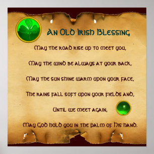 An Old Irish Blessing Parchment, Square Poster