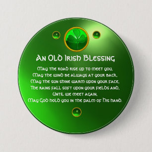 An Old Irish Blessing Shamrock 7.5 Cm Round Badge