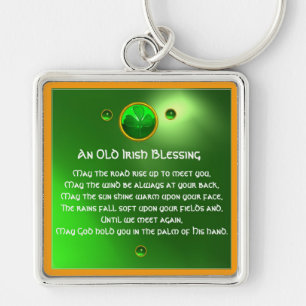 An Old Irish Blessing Shamrock Key Ring