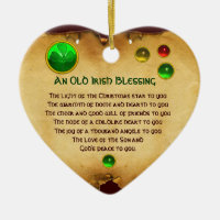 An Old Irish Christmas Blessing Heart Parchment