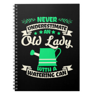 An Old Lady Garden With Watering Can Notebook
