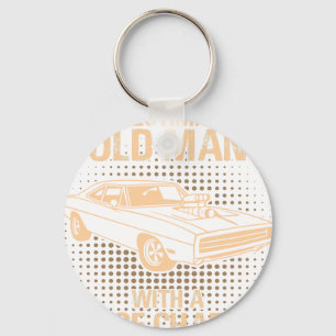 An Old Man Dodge Charger 1970 Key Ring