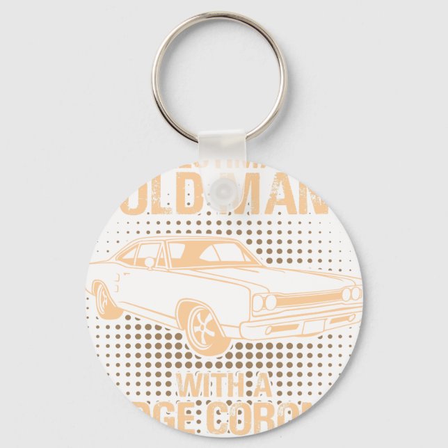 An Old Man Dodge Coronet Super Bee 1968 Key Ring (Front)