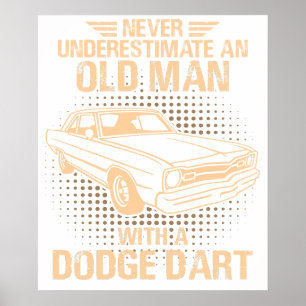 An Old Man Dodge Dart vintagevintage Poster