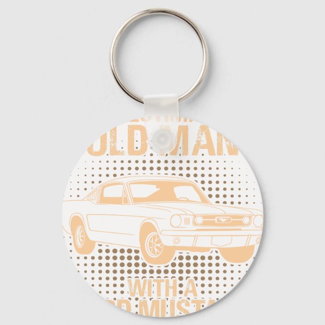An Old Man Ford Mustang 1966 Fastback Key Ring (Front)