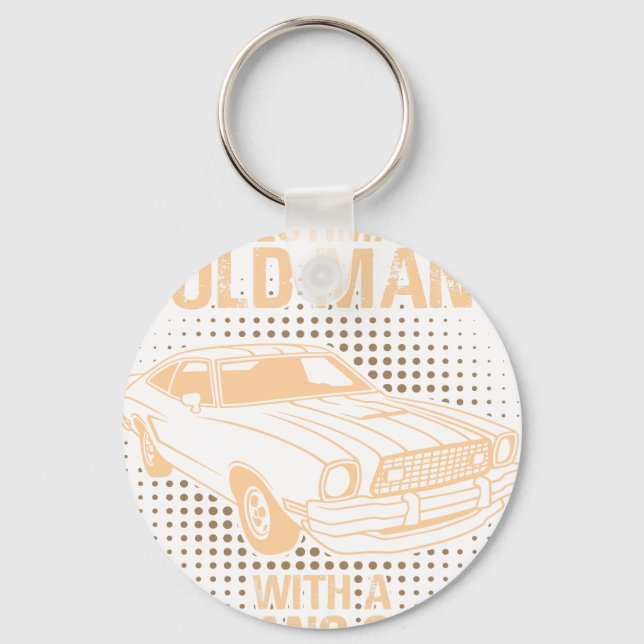 An Old Man Ford Mustang 1977 Cobra Key Ring (Front)