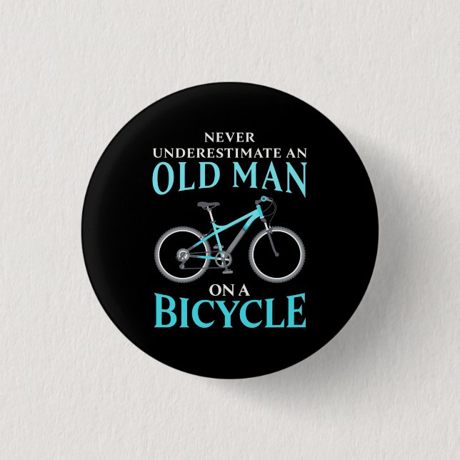 An Old Man On A Bicycle 3 Cm Round Badge (Front)