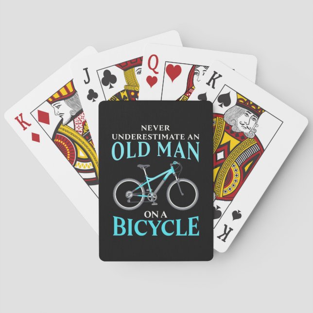 An Old Man On A Bicycle Playing Cards (Back)