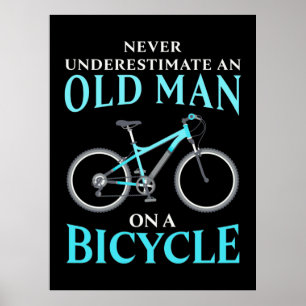 An Old Man On A Bicycle Poster