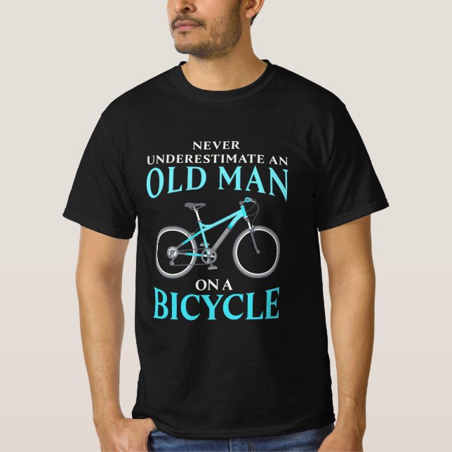 An Old Man On A Bicycle T-Shirt (Front)