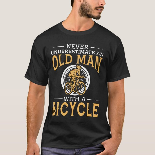 An Old Man With A Bicycle T-Shirt (Front)