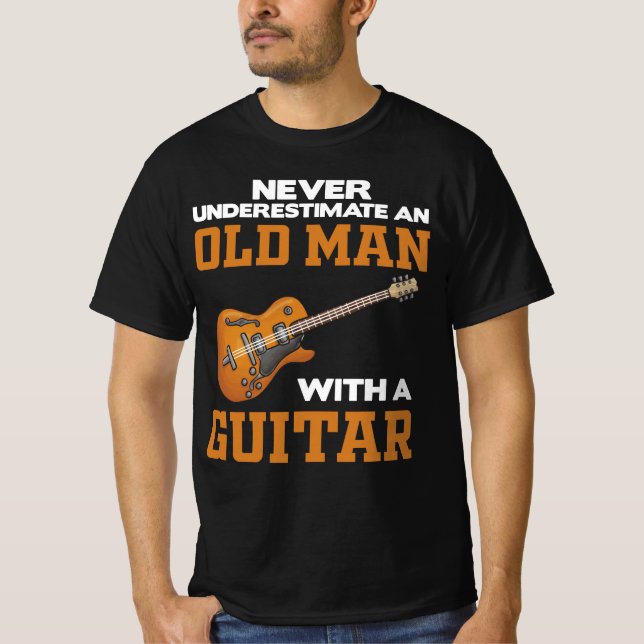 An Old Man With A Guitar black T-Shirt (Front)