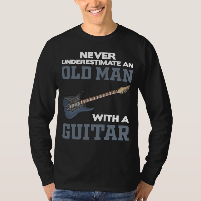 An Old Man With A Guitar black T-Shirt (Front)