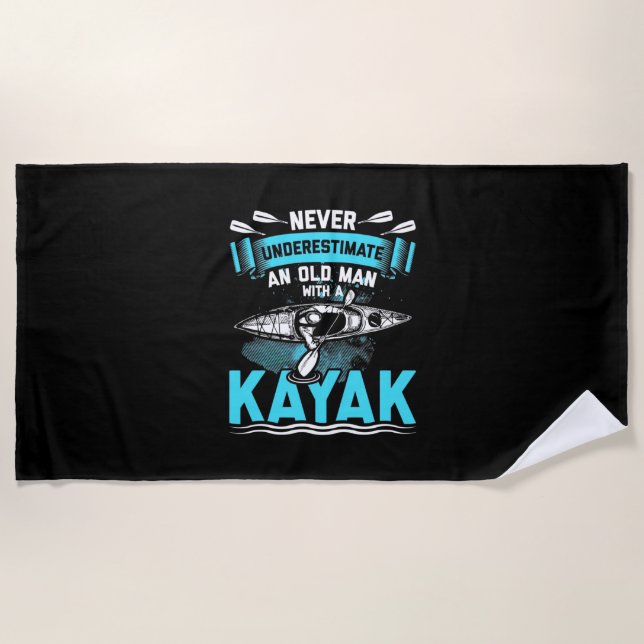 An Old Man With A Kayak Beach Towel (Front)