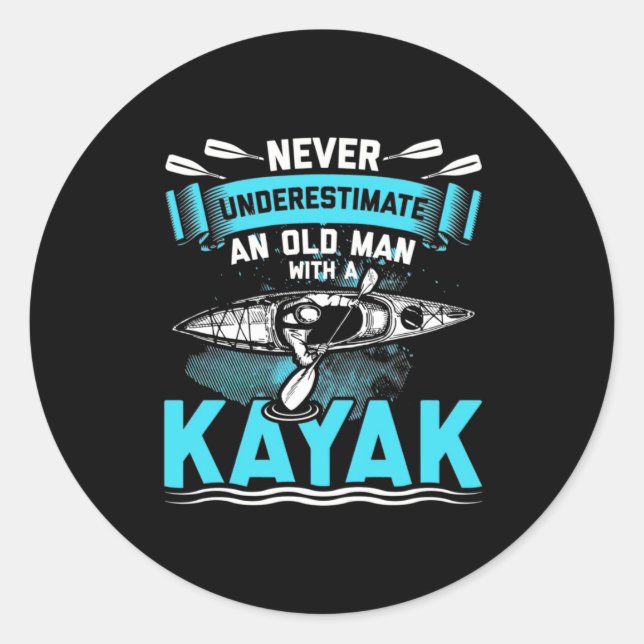 An Old Man With A Kayak Classic Round Sticker (Front)