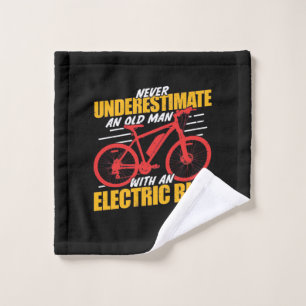 An Old Man With An Electrec Bike Wash Cloth
