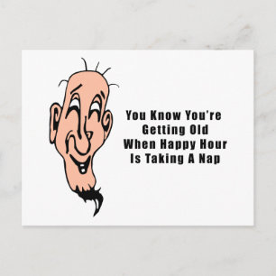 An Old Man's Happy Hour Postcard