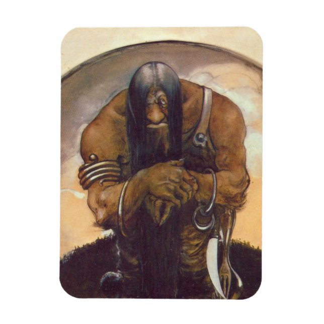 An Old Mountain Troll Magnet (Vertical)