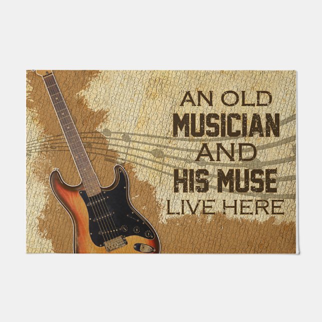 An Old Musician And His Muse Live Here Doormat (Front)