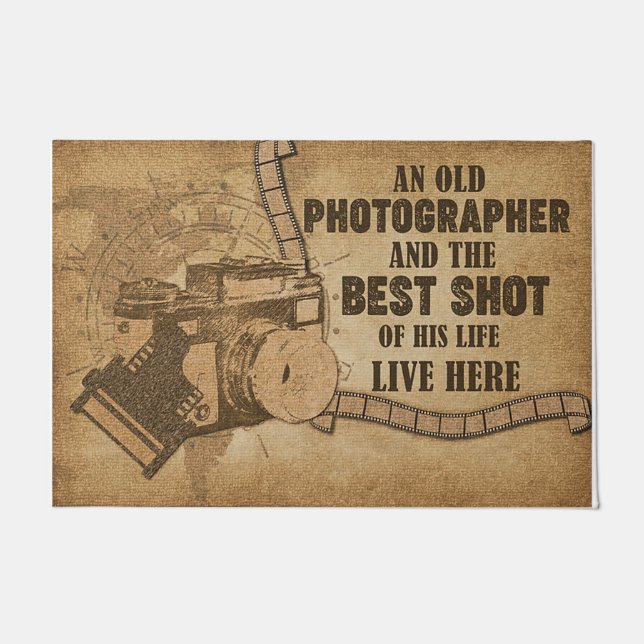 An Old Photographer Doormat, Photographer Retro  Doormat (Front)