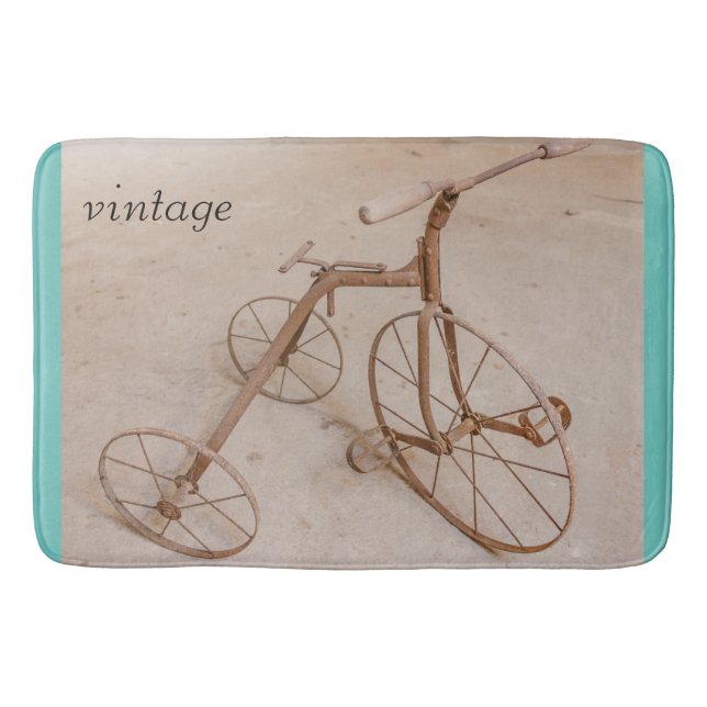 AN OLD TRICYCLE 1928 BATH MATS (Front)