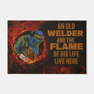 An Old Welder And The Flame Of His Life Doormat