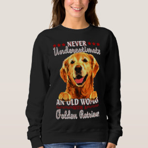 An Old Woman With A Golden Retriever Sweatshirt