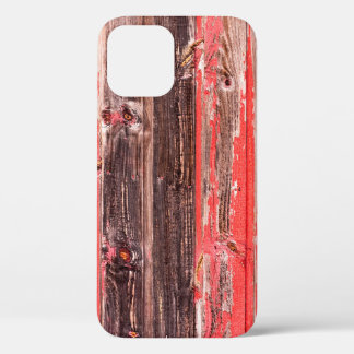 An old worn barn or antique wooden fence with chip iPhone 12 case