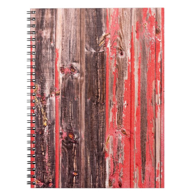 An old worn barn or antique wooden fence with chip notebook (Front)