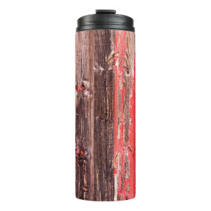 An old worn barn or antique wooden fence with chip thermal tumbler