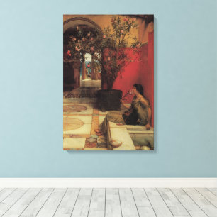 An Oleander by Alma Tadema, Vintage Flowers Canvas Print