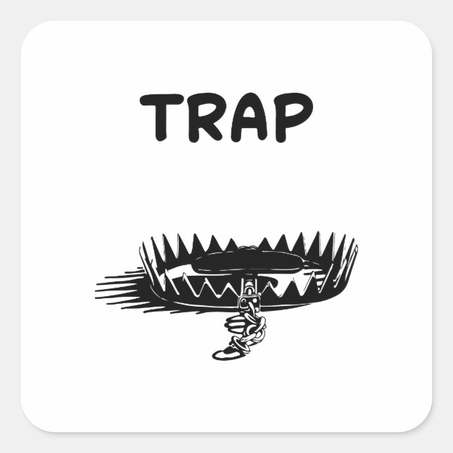 An open trap square sticker (Front)