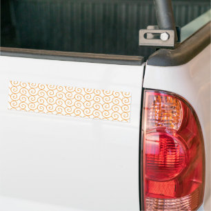 an orange and white background with swirls bumper sticker