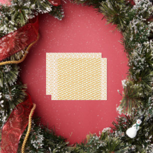 an orange and white background with swirls foil holiday postcard