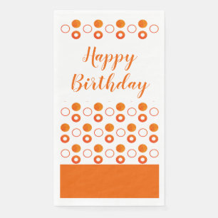 An Orange and White Birthday Napkin