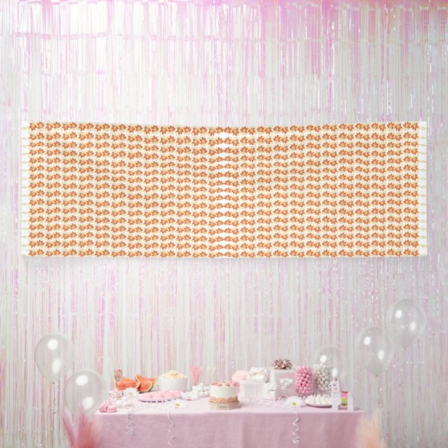  an orange and white pattern on a white background banner (Party)