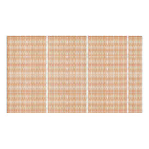 an orange and white pattern on a white background name tag
