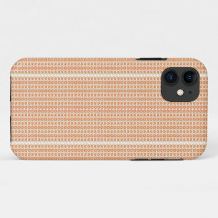 an orange and white striped background with small  Case-Mate iPhone case
